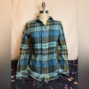 Sonoma Teal and Black Plaid Shirt